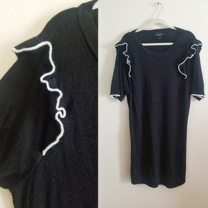 Black Knit Torrid Top with Ruffle Details || Plus Size 0